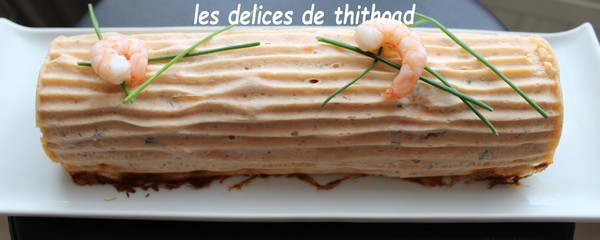 bûche saumon et crevettes roses (CMUM) | Les Délices de Thithoad